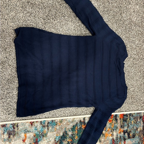 Chico's Navy Blue Textured Top - Picture 4 of 4
